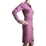 Women's Ribbed Long Sleeve Ruched Shirt Dress - Casual Open Front Mini | Big Sisters - Image 2