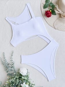 Sexy Cutout out Double One Piece Swimsuit - Image 6