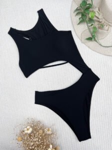 Sexy Cutout out Double One Piece Swimsuit - Image 8