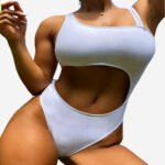 Sexy Cutout out Double One Piece Swimsuit