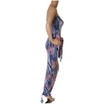 Island Elegance: Strapless Tropical Bodycon Summer Maxi Dress - Image 2