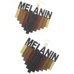 Women's Melanin Wooden Dangle Earrings in Multicolor - Image 2