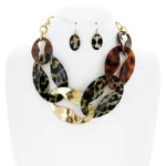 Leopard Print Necklace and Earring Set - Boho Acetate Jewelry | Big Sisters - Image 3