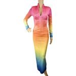 Stylish Multicolor Ombre Maxi Dress
