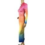Multicolor Ombre Evening Maxi Dress - Image 2