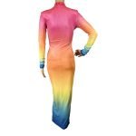 Multicolor Ombre Evening Maxi Dress - Image 4