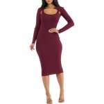 sweater ribbed knit, crop top set, Crop sweater and dress set, burgundy dress