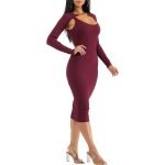 Women's Ribbed Midi Dress with Cropped Sweater - Image 2