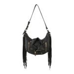 Black Moto Fringe Shoulder Bag
