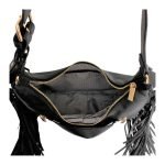 Trendsetter Black Moto Fringe Shoulder Bag - Image 3
