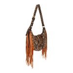Trendsetter Leopard Print Moto Fringe Shoulder Bag - Image 2