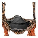 Trendsetter Leopard Print Moto Fringe Shoulder Bag - Image 4