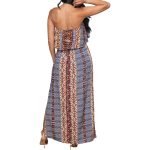 Navy & Copper Strapless Maxi Dress: Multicolor Elegance - Image 3