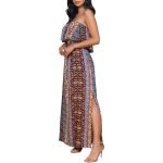 Navy & Copper Strapless Maxi Dress: Multicolor Elegance - Image 2