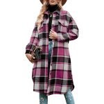 Women's Plaid Print Long Sleeve Shacket - Image 3