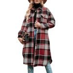 Women's Plaid Print Long Sleeve Shacket - Image 2