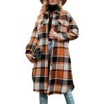 Women's Plaid Print Long Sleeve Shacket