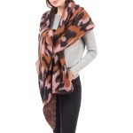 Women's Pink/Multi-Colored Leopard Fuzzy Scarf - Image 2