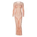 Women's Orange Graphic Print Bodycon Dress - Image 2