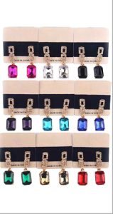 Rectangle Emerald Dangle Earrings - Image 2