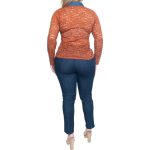 Plus size long sleeve mesh top with a beautiful floral design, available in various sizes.