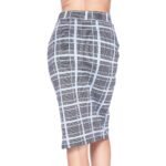 Mint Glen Plaid Scuba Pencil Skirt W/Front Slit - Image 4