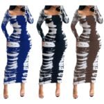Stylish Tie Dye Bodycon Dress with Elastic Hip & Back Slit - Available in Regular and Plus Sizes - Image 4