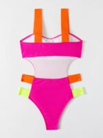 Sexy Colorful Board Strap Colorblock Swimsuit - Image 4