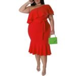 Flattering Plus Size Ruffled Tube Top Midi Dress - Image 4
