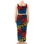 Women's Plus Size Leopard Print Two-Piece Skirt Set - Image 2