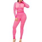 Seamless Pink Half-Zip Jacket & Leggings Set