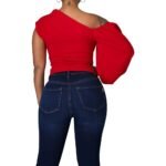 Women’s Single Sleeve Asymmetric Blouse - Image 7