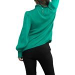 Green Long Sleeve Keyhole Top W/ Twisted Neck Detail - Image 3
