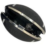 Black and Silver Glam Rhinestone Football Clutch/Crossbody Bag - Image 3