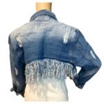 Frayed Edge Distressed Denim Jacket - Image 5