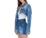 Frayed Edge Distressed Denim Jacket - Image 6