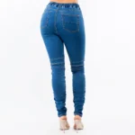 Women's High-Waisted Denim Moto Joggers Pants - Image 4
