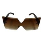 Brown Oversized Rimless Gradient Sunglasses