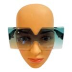 Green Oversized Rimless Gradient Sunglasses