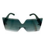 Green Oversized Rimless Gradient Sunglasses