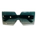 Green Oversized Rimless Gradient Sunglasses - Image 3