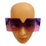 Purple Oversized Rimless Gradient Sunglasses