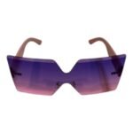 Purple Oversized Rimless Gradient Sunglasses