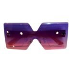 Purple Oversized Rimless Gradient Sunglasses - Image 3