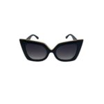 Glossy Oversized Black Cat Eye Sunglasses