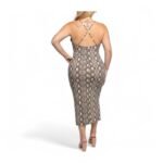 Plus Size Snake Print Midi Dress - Image 2