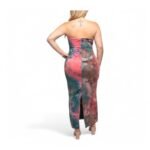 Plus Size Multicolor Tie Dye Tube Maxi Dress - Image 2
