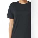 Black Brushed DTY Biker Shorts Set - Round Neck Loungewear - Image 2