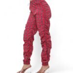 Women's Red Plaid Windbreaker Joggers - Image 4