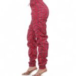 Women's Red Plaid Windbreaker Joggers - Image 3